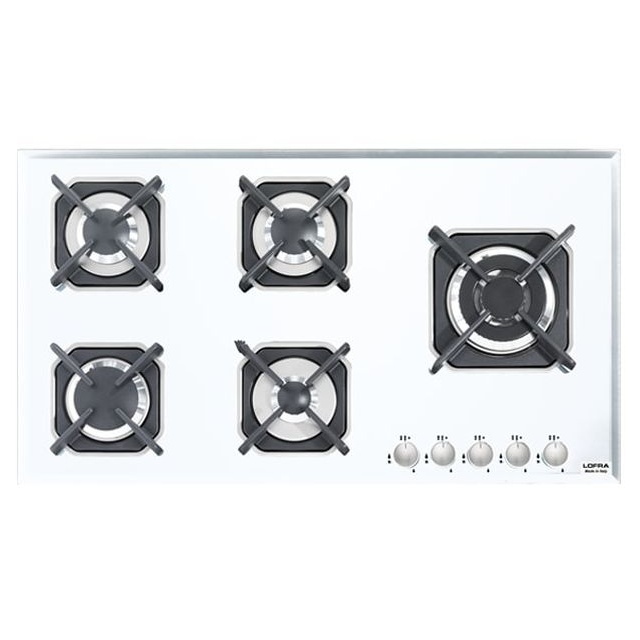 Plita incorporabila Lofra Marte HGN950, 90 cm, plita gaz, 5 arzatoare,sistem siguranta Stop-Gaz,sticla neagra