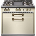 Plita profesionala cu spatii depozitare Steel Ascot A9C, 90X65 cm, 6 arzatoare, 2 sertare, aprindere electronica, crem