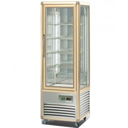 Vitrina frigorifica de cofetarie Tecfrigo Snelle 350 BTV BIS, capacitate 350 l, temperatura +5/-18°C, argintiu/auriu