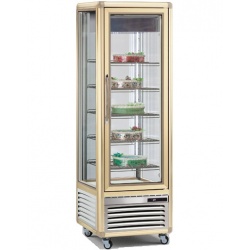 Vitrina frigorifica de cofetarie Tecfrigo Snelle 400 BTV BIS, capacitate 400 l, temperatura +5/-18°C, argintiu/auriu