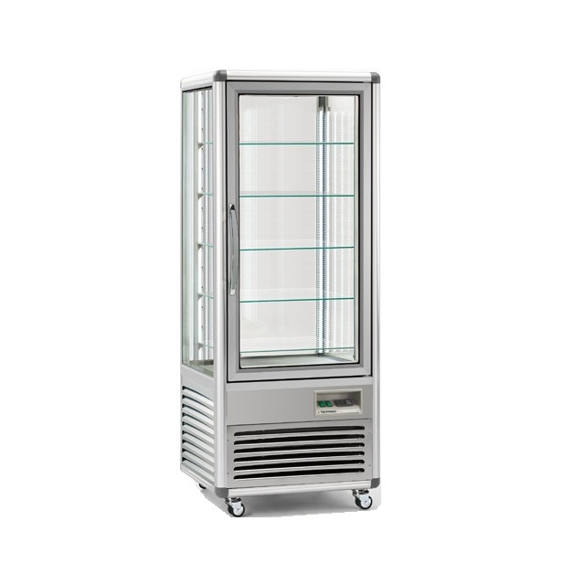 Vitrina frigorifica de cofetarie Tecfrigo Snelle 505 Q, capacitate 500 l, temperatura +4/+10°C, argintiu