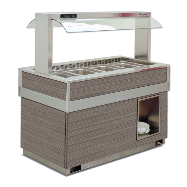 Vitrina frigorifica calda FUTURA 4, temperatura +4/+10C, lemn pin