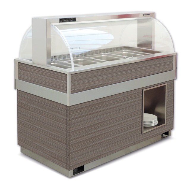 Vitrina frigorifica calda FUTURA 6 SS, temperatura +4/+10C, lemn pin