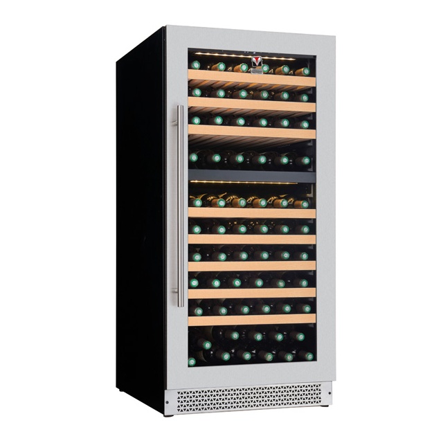 Vitrina vinuri incorporabila Tecfrigo Sommelier 352 Plus, capacitate 163 l, 2 zone temperatura +12+20/ +5+12, negru