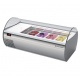 Vitrina frigorifica expunere ingrediente Tecfrigo MICROGEL 4, pentru inghetata, temperatura -15°C /-18° C, argintiu