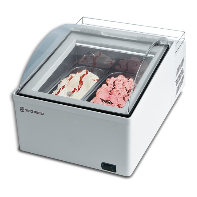 Vitrina frigorifica expunere ingrediente Tecfrigo Ice Point 2, pentru inghetata, temperatura -25 °C, alb