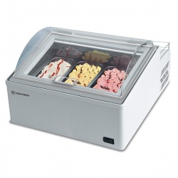 Vitrina frigorifica expunere ingrediente Tecfrigo Ice Point 3, pentru inghetata, 39 l, temperatura -10/-25 °C, alb