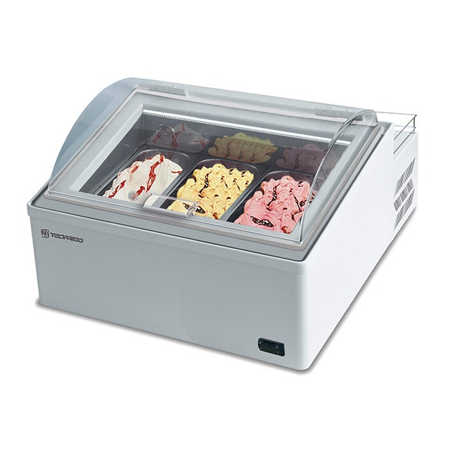 Vitrina frigorifica expunere ingrediente Tecfrigo Ice Point 3, pentru inghetata, 39 l, temperatura -10/-25 °C, alb