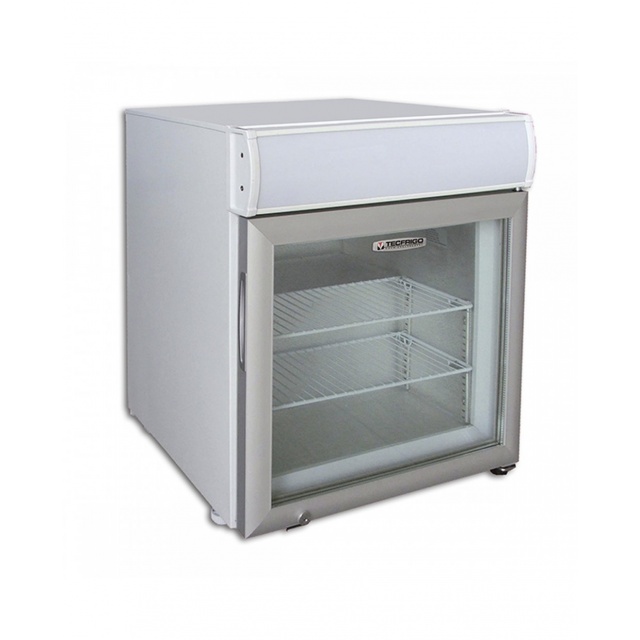 Mini vitrina frigorifica Tecfrigo PUNTOGEL 50 Spot, cu caseta luminoasa, capacitate 50 L, temperatura -18º C, alb