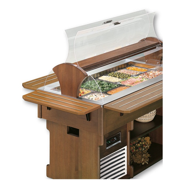 Vitrina frigorifica calda expunere produse Tecfrigo ISOLA 4 SS, rafturi depozitare, temperatura +4/+10°C, maro