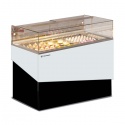 Vitrina orizontala pentru cofetarie Tecfrigo Gilda 2, temperatura +4/+10 ºC, alb/negru