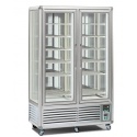 Vitrina frigorifica cofetarie Tecfrigo Snelle 750 GBT, 2 usi, capacitate 750l, 2 zone temperatura -5/-18 ºC, argintiu