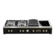 Aragaz Tecnogas P1X66M4VC, 60 cm, gaz, 4 arzatoare, grill, otel inoxidabil