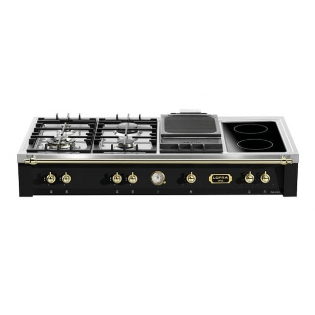 Plita incorporabila Range Top Lofra Dolcevita,4 arzatoare+2 zone inductie+1 Barbeque,aprindere electrica,siguranta gaz,negru mat