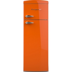 Frigider cu 2 usi Retro Bompani BODP281/A, Clasa A+, 315 litri, Latime 60 cm, Portocaliu