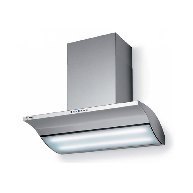 Hota decorativa Lofra Modern Holly 90 cm, 1 motor, 3 viteze, 800 m3/h, telecomanda, inox