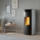 Sobă Caminetti Montegrappa BOMA EVO LI8 cu pellet cu aer cald ventilat și evacuare integrată de fum 8 kw