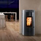 Sobă Caminetti Montegrappa RONDE EVO LI8 pe peleți cu aer cald ventilat cu un coș de fum construit 8 kw