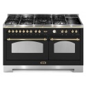 Aragaz Lofra Dolcevita RNMD156MFT+MFT/AEOV, 150x60cm, gaz+inductie, 7 arzatoare, 2 cuptoare, grill, rotisor, timer, negru