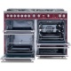 Aragaz Lofra Special120 PR126SMFE+MF/2CI, gaz, 120X60cm, 7 arzatoare, 3 cuptoare, grill electric, timer, rosu