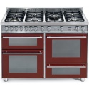 Aragaz Lofra Professional PR126SMFET+DMFT/2AEO, 120X60cm, 7 arzatoare, 3 cuptoare, sertar cald, rotisor, timer, rosu