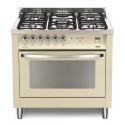 Aragaz Lofra Rainbow PBIG96MFT/C, gaz, 90x60cm, 5 arzatoare, grill electric, timer, aprindere electronica, crem
