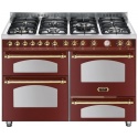 Aragaz Lofra Dolcevita120 RR126SMFET+MFT/2AEO, 120x60cm, 7 arzatoare, 3 cuptoare, grill electric, timer, rosu Burgundy