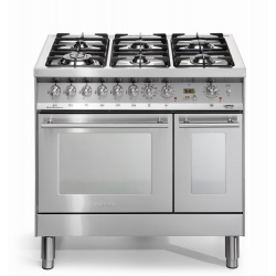 Aragaz Lofra Special 90 PD96MFTE/CISF, gaz, 90X60cm, 5 arzatoare, 2 cuptoare, grill electric, timer, inox
