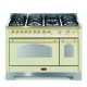 Aragaz Lofra Dolcevita RBID126MFT+E/2AEO, 120x60cm, gaz, 7 arzatoare, grill, rotisor, timer, cuptor dublu, crem