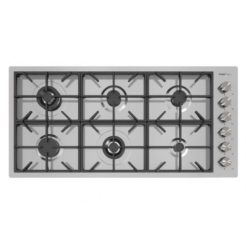 Plita incorporabila Foster Milano 7649000, instalare Q4, gaz, 108cm, 6 arzatoare, aprindere electrica, siguranta gaz, inox