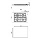 Plita incorporabila Foster Milano 7647000, instalare Q4, gaz, 82cm, 4 arzatoare, aprindere electrica, siguranta gaz, inox