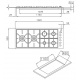 Plita incorporabila Foster S4000 7272032, instalare Q4, gaz, 122 cm, 6 arzatoare, aprindere electrica, siguranta gaz, inox