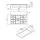 Plita incorporabila Foster S4000 7270032, instalare Q4, gaz, 92 cm, 5 arzatoare, aprindere electrica, siguranta gaz, inox