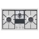 Plita incorporabila Foster S4000 7280032, instalare Q4, gaz ,89 cm, 3 arzatoare, aprindere electrica, siguranta gaz, inox