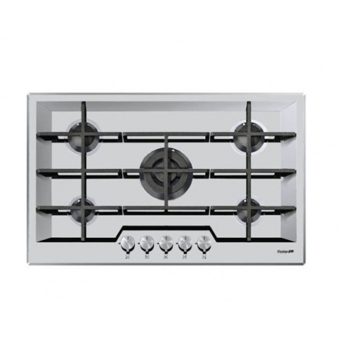 Plita incorporabila Foster KE Black 7600632, instalare SF, gaz, 80.3cm , 5 arzatoare, aprindere electrica, siguranta gaz, inox