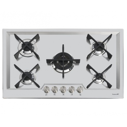 Plita incorporabila Foster KS 7610032, instalare STD, gaz, 79cm , 5 arzatoare, aprindere electrica, siguranta gaz, inox