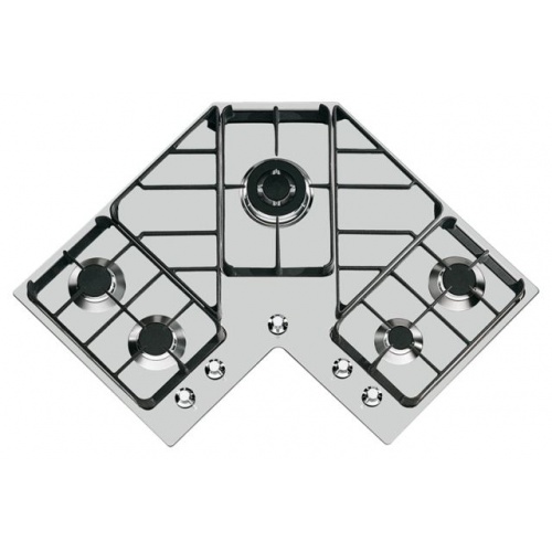 Aragaz Tecnogas P1X66M4VC, 60 cm, gaz, 4 arzatoare, grill, otel inoxidabil