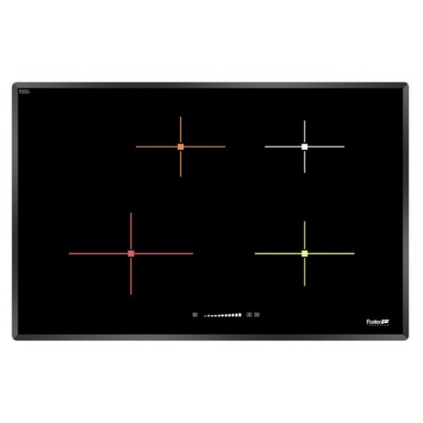 Plita incorporabila Foster S4000 7332240, instalare SF/FT, inductie, 80cm, 4 zone de gatit, booster, sticla neagra