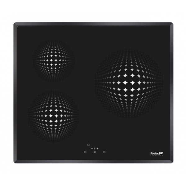 Plita incorporabila Foster Elettra 7331231, instalare SF/FT, inductie, 59cm, 3 zone de gatit, booster, sticla neagra