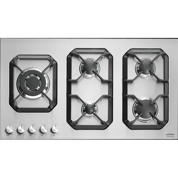 Plita incorporabila Lofra Nettuno HLS9B0, 90 cm, plita gaz, 5 arzatoare,sistem siguranta Stop-Gaz,inox