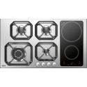 Plita incorporabila Lofra Nettuno HLS9G2I, 90 cm, plita gaz+inductie, 6 arzatoare,sistem siguranta Stop-Gaz,inox
