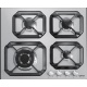 Aragaz Tecnogas P1X66M4VC, 60 cm, gaz, 4 arzatoare, grill, otel inoxidabil