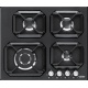 Plita incorporabila Lofra Urano HLNM6G0, 60 cm, plita gaz, 4 arzatoare,sistem siguranta Stop-Gaz,negru mat