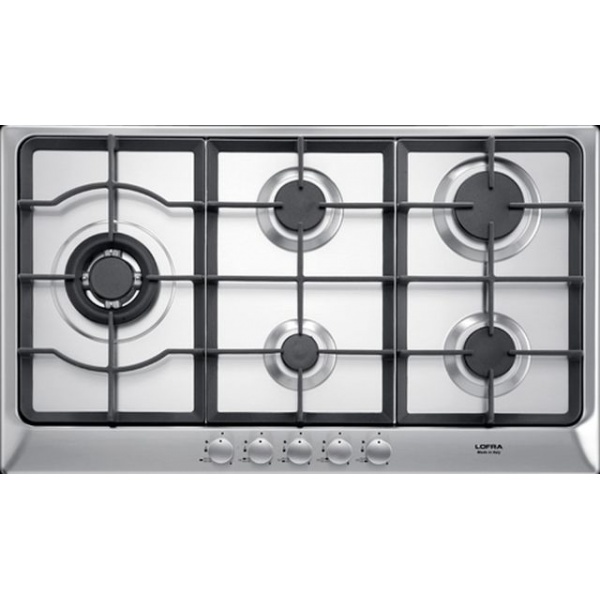 Plita incorporabila Lofra Artes HDS9T0, 90 cm, plita gaz, 5 arzatoare,sistem siguranta Stop-Gaz,inox