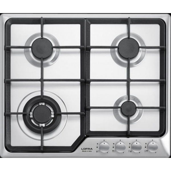 Plita incorporabila Lofra Artes HDS690, 60 cm, plita gaz, 4 arzatoare,sistem siguranta Stop-Gaz,inox
