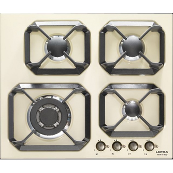 Plita incorporabila Lofra Dolcevita HRBI6G0/GA, 60 cm, plita gaz, 4 arzatoare,sistem siguranta Stop-Gaz,butoane broz, crem