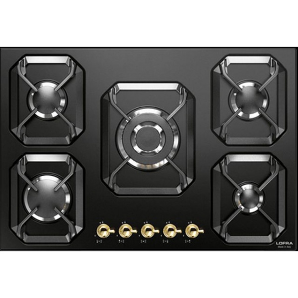 Plita incorporabila Lofra Dolcevita HRBI7A0, 75 cm, plita gaz, 5 arzatoare,sistem siguranta Stop-Gaz, crem