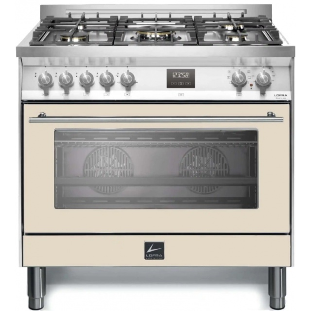 Aragaz Lofra RBI66MFT/CI, 60x60 cm, gaz, 4 arzatoare, grill, aprindere electronica, timer, crem