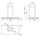 Hota design Baraldi Stivia 01STV090STB80, 90 cm, 800 m3/h, sticla neagra/inox