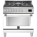 Aragaz Lofra ITALIA ABPG96WGVGT/AEO, gaz, 90X60cm, 5 arzatoare, cuptor gaz, grill, rotisor, timer, aprindere electronica, Alb